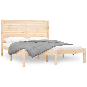 vidaXL Cadre de lit Bois massif 120x200 cm pas cher