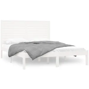vidaXL Cadre de lit Blanc Bois massif 120x200 cm pas cher