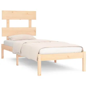 vidaXL Cadre de lit Bois massif 90x200 cm pas cher