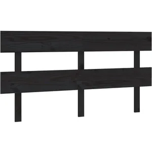 vidaXL Tête de lit Noir 164x3x81 cm Bois massif de pin pas cher