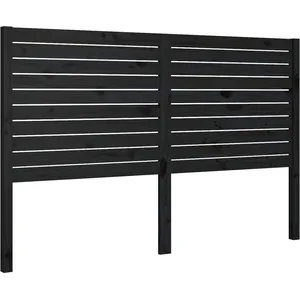 vidaXL Tête de lit Noir 141x4x100 cm Bois massif de pin pas cher