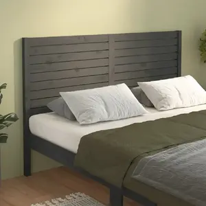 vidaXL Tête de lit Gris 126x4x100 cm Bois massif de pin pas cher