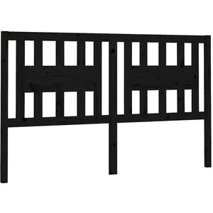 vidaXL Tête de lit Noir 206x4x100 cm Bois massif de pin pas cher