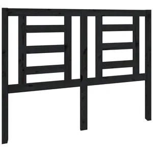 vidaXL Tête de lit Noir 126x4x100 cm Bois massif de pin pas cher
