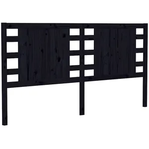 vidaXL Tête de lit Noir 166x4x100 cm Bois massif de pin pas cher