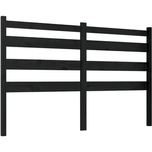 vidaXL Tête de lit Noir 146x4x100 cm Bois massif de pin pas cher
