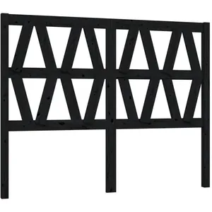 vidaXL Tête de lit Noir 126x4x100 cm Bois massif de pin pas cher