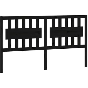 vidaXL Tête de lit Noir 155,5x4x100 cm Bois massif de pin pas cher