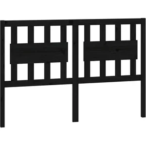 vidaXL Tête de lit Noir 125,5x4x100 cm Bois massif de pin pas cher