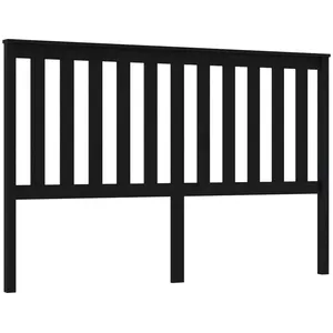 vidaXL Tête de lit Noir 166x6x101 cm Bois massif de pin pas cher