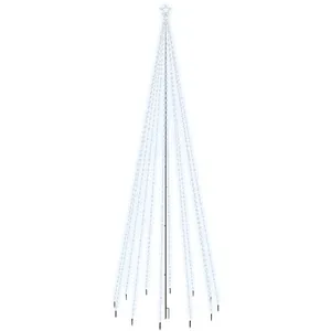 vidaXL Sapin de Noël avec piquet Blanc froid 732 LED 500 cm pas cher