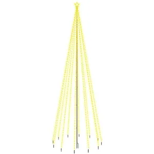 vidaXL Sapin de Noël avec piquet 732 LED blanc chaud 500 cm pas cher