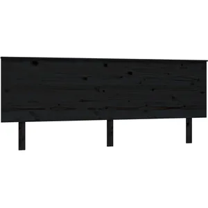 vidaXL Tête de lit Noir 204x6x82,5 cm Bois massif de pin pas cher