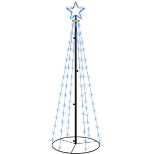 vidaXL Arbre de Noël cône 108 LED Bleues 70x180 cm pas cher