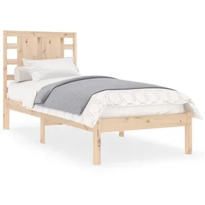 vidaXL Cadre de lit Bois de pin massif 90x200 cm pas cher