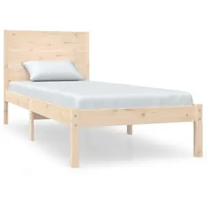 vidaXL Vidaxl Cadre De Lit Bois Massif 90x190 Cm Simple pas cher