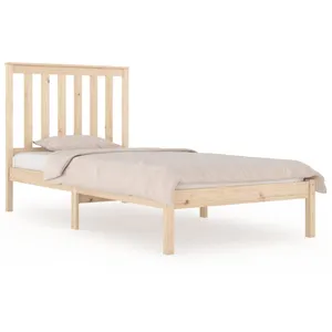 vidaXL Cadre de lit bois de pin massif 75x190 cm petit simple pas cher