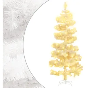 Comparateur de prix : vidaXL Arbre de Noël hélicoïdal pré-éclairé et support blanc 180cm PVC