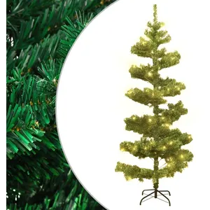 vidaXL Arbre de Noël hélicoïdal pré-éclairé et support vert 180 cm PVC