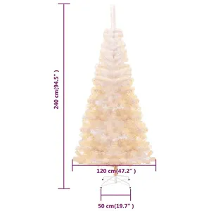 Comparateur de prix : vidaXL Sapin de Noël artificiel pointes iridescentes Blanc 240 cm PVC