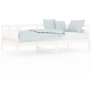 vidaXL Lit de jour Blanc Bois massif de pin 90x190 cm pas cher