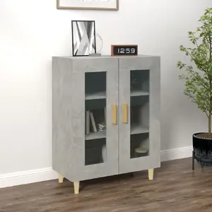 vidaXL Buffet gris béton 69,5x34x90 cm bois d'ingénierie pas cher