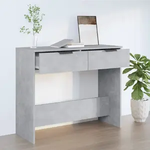 Comparateur de prix : vidaXL Table console Gris béton 90x36x75 cm Bois d'ingénierie
