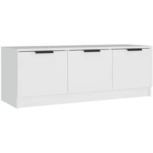 Comparateur de prix : vidaXL Meuble TV Blanc 102x35x36,5 cm Bois d'ingénierie