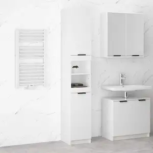 vidaXL Armoire de salle de bain Blanc brillant 32x34x188,5 cmVendu parvidaxl
