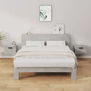 vidaXL Tables de chevet murales 2 pcs Gris béton 34x30x20 cm pas cher