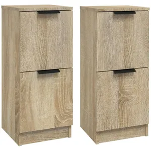 vidaXL Buffets 2 pcs Chêne Sonoma 30x30x70 cm Bois d'ingénierie