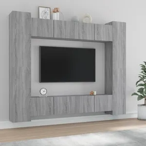 vidaXL Buffets 2 pcs Gris béton 30x30x70 cm Bois d'ingénierie pas cher
