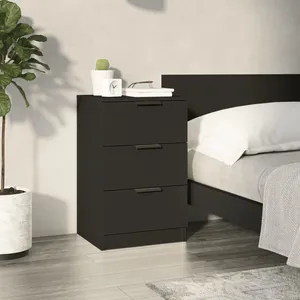 vidaXL Table de chevet noir 40x36x65 cm pas cher