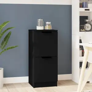 vidaXL Buffet noir 30x30x70 cm bois d'ingénierie pas cher