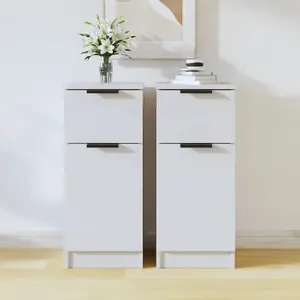 vidaXL Buffets 2 pcs Blanc 30x30x70 cm Bois d'ingénierie