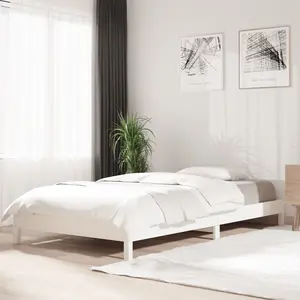 vidaXL Lit empilable Blanc 90x190 cm Bois de pin massif pas cher