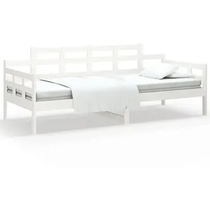 vidaXL Lit de jour sans matelas blanc bois de pin massif 80x200 cm pas cher