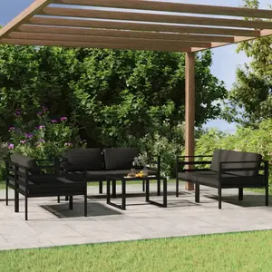 vidaXL Salon de jardin 7 pcs avec coussins Aluminium Anthracite pas cher