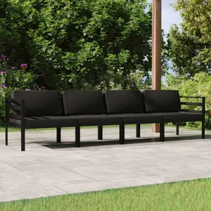vidaXL Salon de jardin 4 pcs avec coussins Aluminium Anthracite pas cher