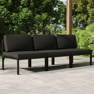 Comparateur de prix : vidaXL Canapé de jardin 3 places avec coussins Aluminium Anthracite