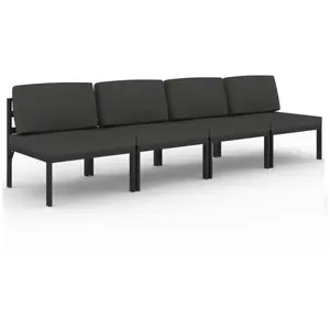 Comparateur de prix : vidaXL Canapé de jardin 4 places avec coussins Aluminium Anthracite