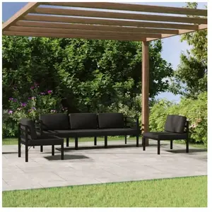 vidaXL Salon de jardin 5 pcs avec coussins Aluminium Anthracite pas cher