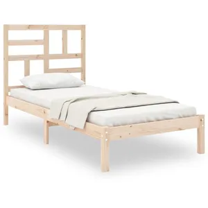 vidaXL Cadre de lit Bois massif 90x200 cm pas cher