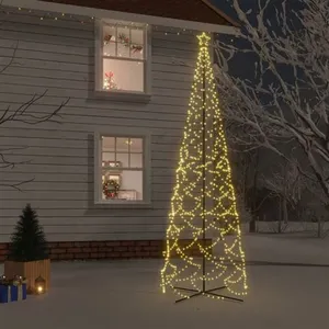 Comparateur de prix : vidaXL Arbre de Noël cône 1400 LED Blanc chaud 160x500 cm