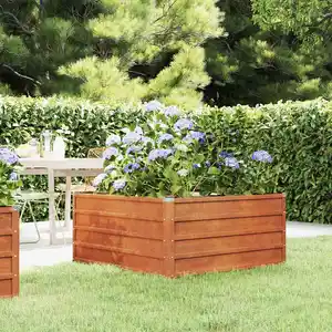 Comparateur de prix : vidaXL Lit surélevé de jardin rouillé 100x100x45 cm acier corten