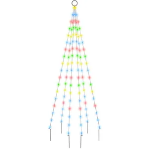 vidaXL Sapin de Noël sur mât de drapeau 108 LED Colorées 180 cm