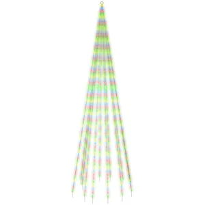 vidaXL Sapin de Noël sur mât de drapeau 732 LED Colorées 500 cm