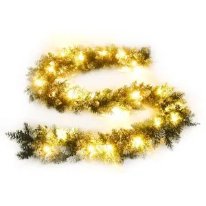 Comparateur de prix : vidaXL Guirlande de Noël avec lumières LED Vert 2,7 m PVC