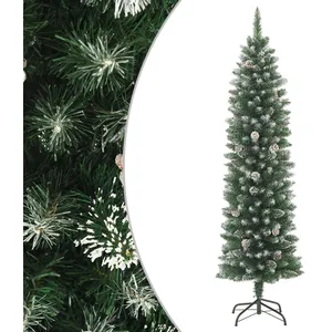 vidaXL Sapin de Noël artificiel mince avec support 150 cm PVC