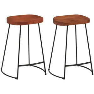 vidaXL Tabourets de bar Gavin lot de 2 45x40x63cm bois massif manguier pas cher